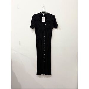 Black Button-Up Mini Dress